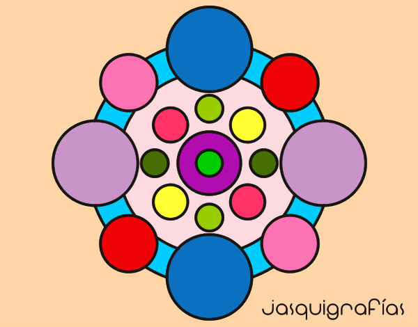 Dibujo Mandala con redondas pintado por Esti8