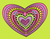Dibujo Mandala corazón pintado por leonarda
