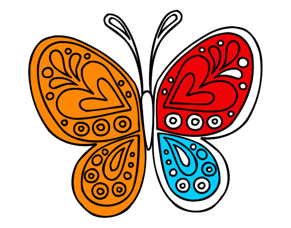 Dibujo Mandala mariposa pintado por jjparri