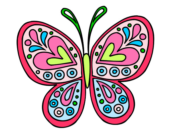 Dibujo Mandala mariposa pintado por Maristas19