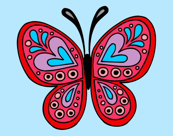 Dibujo Mandala mariposa pintado por minerrva