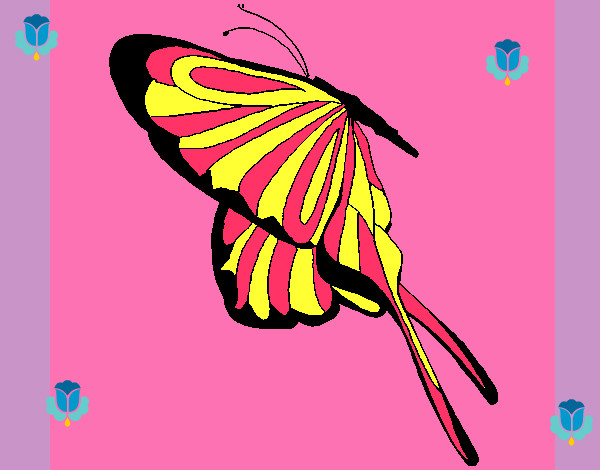 Dibujo Mariposa con grandes alas pintado por cova