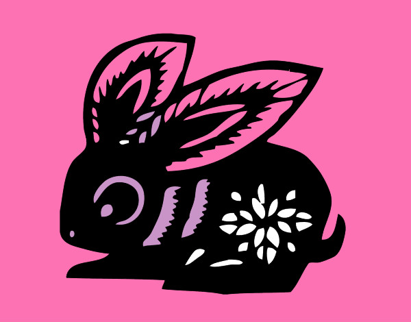 Dibujo Signo del conejo pintado por junita