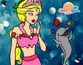 Dibujo Sirena con delfín pintado por kathy9449
