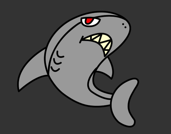 Dibujo Tiburón nadando pintado por sango
