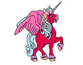 Dibujo Unicornio con alas pintado por belenciita