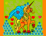 Dibujo Unicornio con alas pintado por solisaf