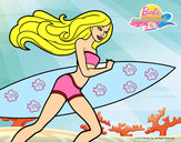 Dibujo Barbie corre al agua pintado por guadalupe0