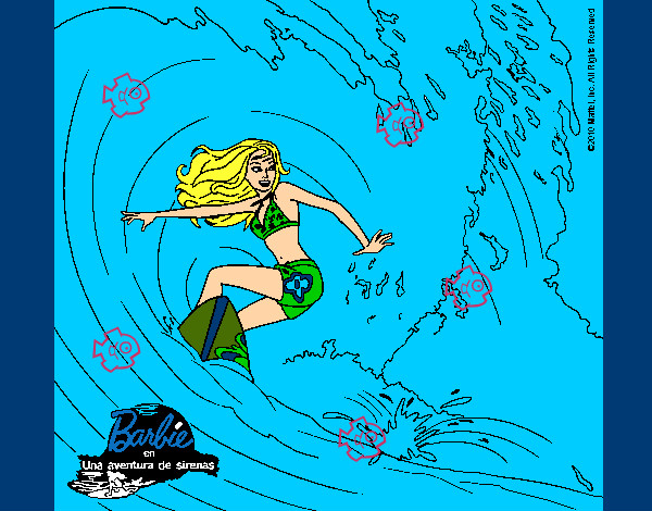 Dibujo Barbie practicando surf pintado por guadalupe0