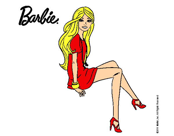 Dibujo Barbie sentada pintado por Quinn