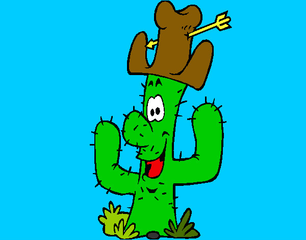 Dibujo Cactus con sombrero pintado por xavier18