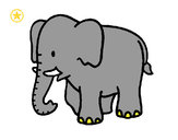 Dibujo Elefante bebe pintado por gaby90