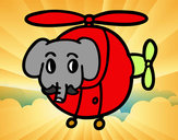 Dibujo Helióptero con elefante pintado por PAWLA