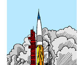 Dibujo Lanzamiento cohete pintado por Eviss
