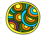 Dibujo Mandala circular pintado por bienvenida