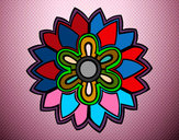 Dibujo Mándala con forma de flor weiss pintado por sandrafab