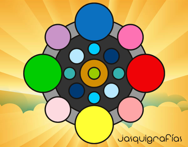 Dibujo Mandala con redondas pintado por sandrafab