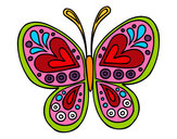 Dibujo Mandala mariposa pintado por bienvenida
