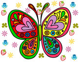 Dibujo Mandala mariposa pintado por letozalo