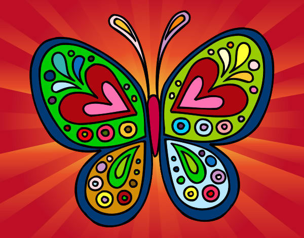 Dibujo Mandala mariposa pintado por sandrafab