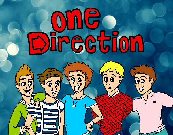 Dibujo One Direction 3 pintado por espejo