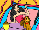 Dibujo Princesa cantante y su perrita pintado por odalys