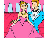 Dibujo Princesa y príncipe en el baile pintado por gataxenia