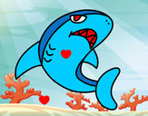 Dibujo Tiburón nadando pintado por marrauis