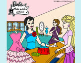 Dibujo Barbie en una tienda de ropa pintado por CELIC