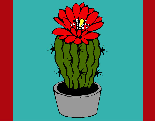 Dibujo Cactus con flor pintado por lettizia