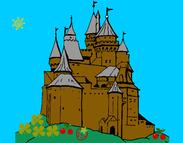 Dibujo Castillo medieval pintado por fortaleza