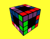 Dibujo Cubo de Rubik pintado por Mejorarte