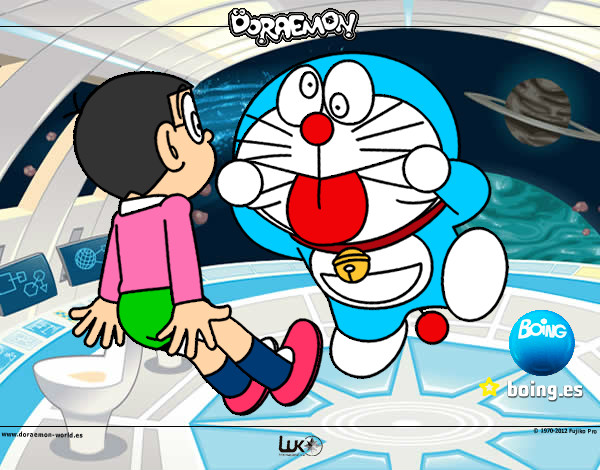 Dibujo Doraemon y Nobita pintado por Esti8
