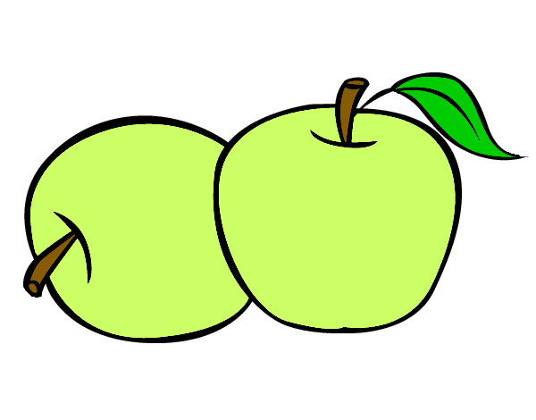 Dibujo Dos manzanas pintado por mar21