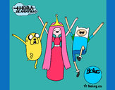 Dibujo Jake, Princesa Chicle y Finn pintado por yairica9
