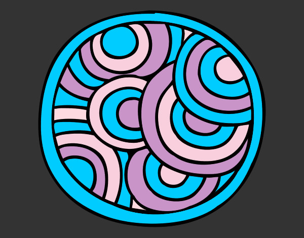 Dibujo Mandala circular pintado por michinita
