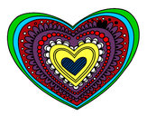 Dibujo Mandala corazón pintado por nickbame