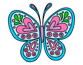 Dibujo Mandala mariposa pintado por aderlis