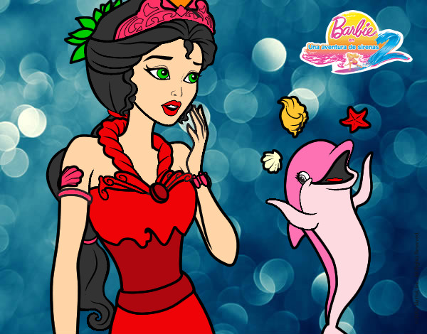 Dibujo Sirena con delfín pintado por yairica9