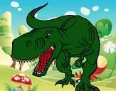 Dibujo Tiranosaurio Rex enfadado pintado por  yonier