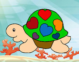 Dibujo Tortuga con corazones pintado por yorlenny