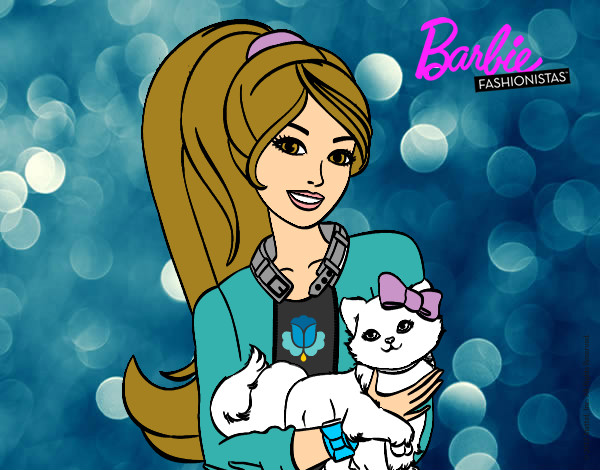 Barbie con su linda gatita