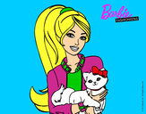 Dibujo Barbie con su linda gatita pintado por Gensis  