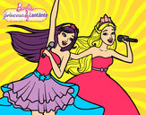 Dibujo Barbie y la princesa cantando pintado por Nane2001
