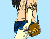 Dibujo Chica con bolso pintado por _Danae_