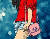 Dibujo Chica con bolso pintado por yessii