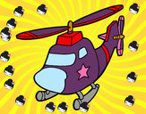 Dibujo Helicóptero con una estrella pintado por yessii