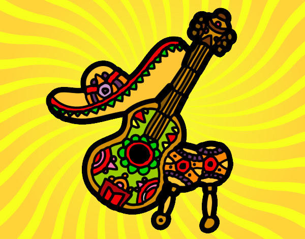 Dibujo Instrumentos mexicanos pintado por auryn