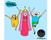 Dibujo Jake, Princesa Chicle y Finn pintado por qkmq