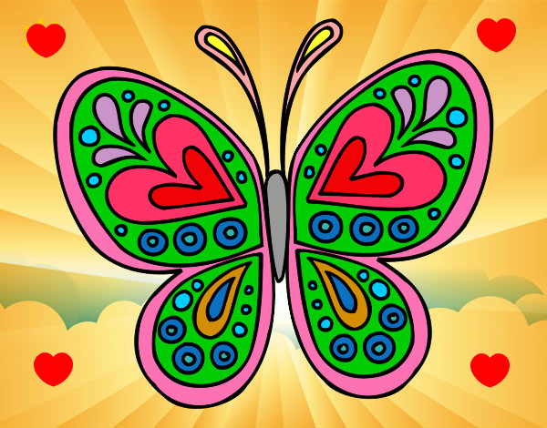 Dibujo Mandala mariposa pintado por anala_99